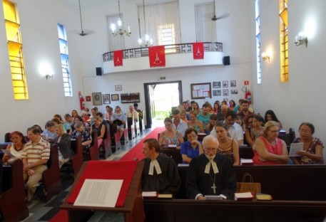 Domingo Fraterno com Despedida dos Pastores Adelar Schünke, Wilhelm Nordmann e Famílias 08/04/2018 na Igreja Luterana de Santos